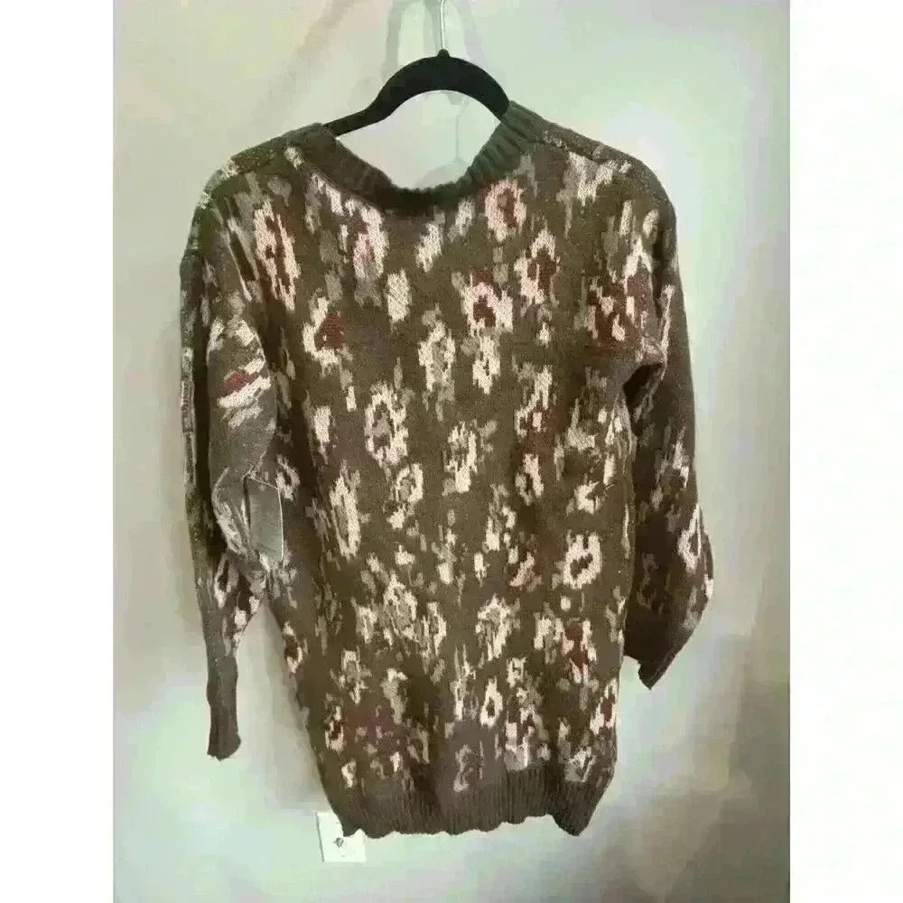 Stitchdrop Jakarta Brown Floral Sweater Dress Size Medium NWT - Picture 4 of 5